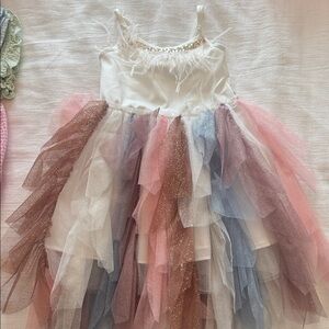 Elegant Multicolor Tulle Kids Formal Dress